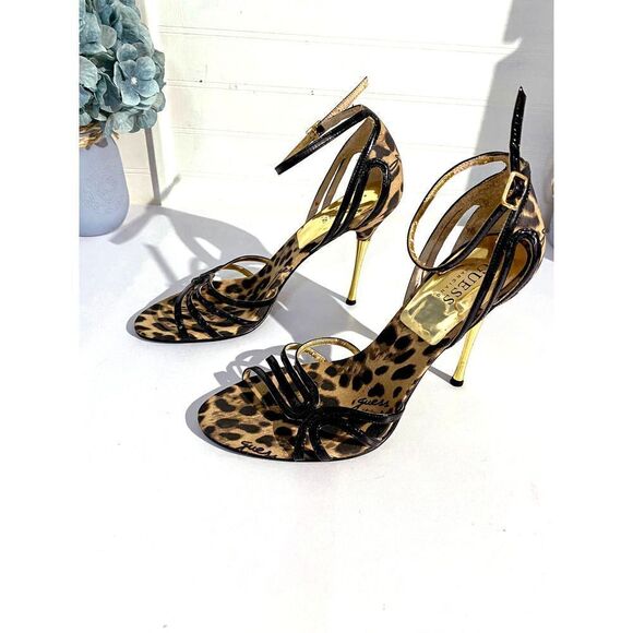Guess Gwokanarra Ankle Strap, Open Toe Heels - Picture 4 of 9
